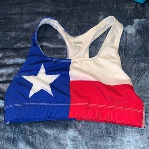 Texas flag sports bra